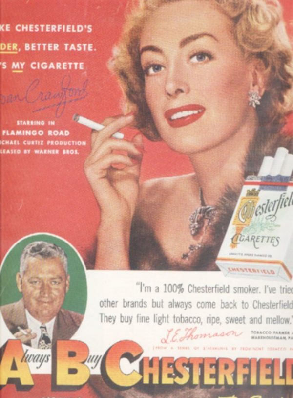 Joan Crawford Chesterfield Cigarettes Ad 1949