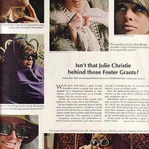 Julie Christie Foster Grant Sunglasses Ad 1967