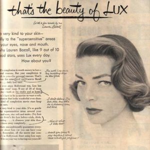 Lauren Bacall Lux Toilet Soap Ad 1954