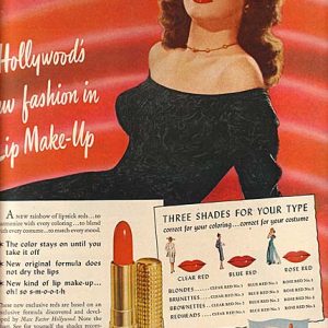 Marguerite Chapman Max Factor Lip Makeup Ad 1947