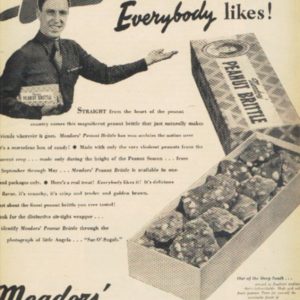 Meador's Peanut Brittle Candy Ad 1945