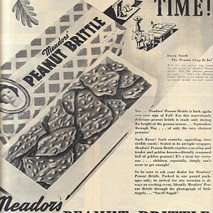 Meador's Peanut Brittle Candy Ad October 1945