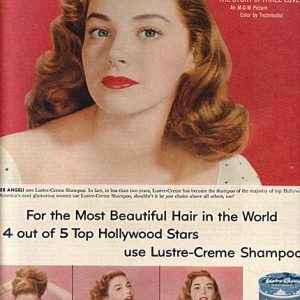 Pier Angeli Lustre-Creme Shampoo Ad 1953