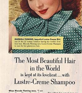 Rhonda Fleming Lustre-Creme Shampoo Ad October 1951