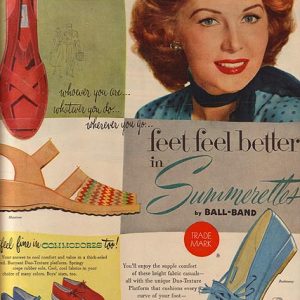 Rhonda Fleming Summerettes Shoes Ad 1953