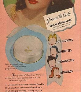 Yvonne De Carlo Max Factor Ad 1947