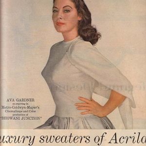 Ava Gardner Luxury Sweaters of Acrilan Ad 1955