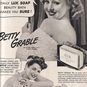 Betty Grable Lux Toilet Soap Ad 1943