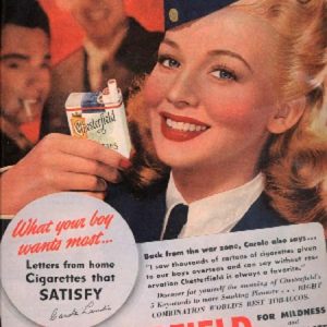 Carole Landis Chesterfield Cigarettes Ad 1944
