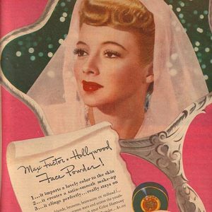 Evelyn Keyes Max Factor Makeup Ad 1945