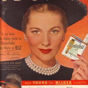 Joan Fontaine Chesterfield Cigarettes Ad 1949