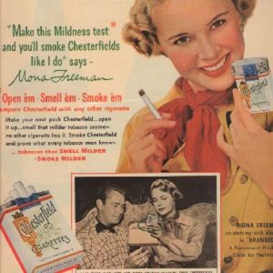 Mona Freeman Chesterfield Cigarettes Ad 1951