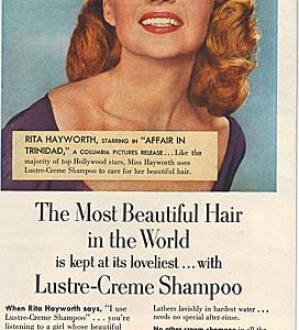 Rita Hayworth Lustre-Creme Shampoo Ad 1952