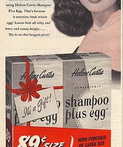 Wanda Hendrix Helene Curtis Shampoo Plus Egg Ad 1951