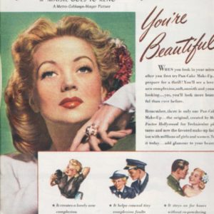 Ann Southern Max Factor Makeup Ad 1944