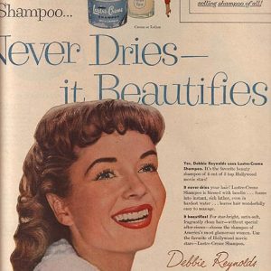 Debbie Reynolds Lustre-Creme Shampoo Ad 1955