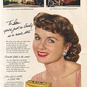 Debbie Reynolds Lux Hand Soap Ad 1956