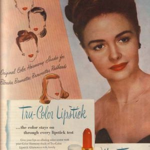 Donna Reed Max Factor Lipstick Ad 1946