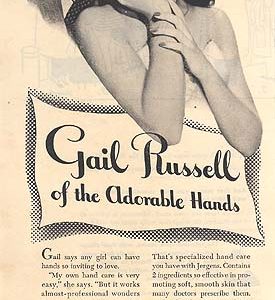 Gail Russell Jergens Lotion Ad 1944