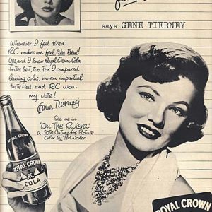 Gene Tierney RC Cola Ad 1951