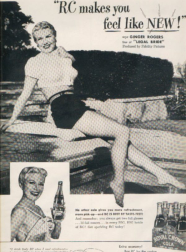 Ginger Rogers RC Cola Ad 1950