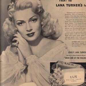 Lana Turner Lux Toilet Soap Ad 1945