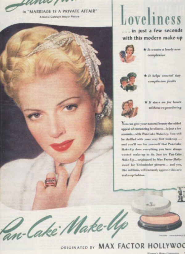 Lana Turner Max Factor Makeup Ad 1944