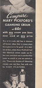 Mary Pickford Cosmetics Ad 1939