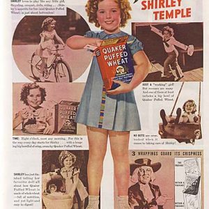 Shirley Temple Quaker Puffed Wheat Ad 1937