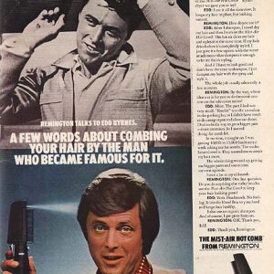 Edd Byrnes Remington Mist-Air Hot Comb Ad 1972