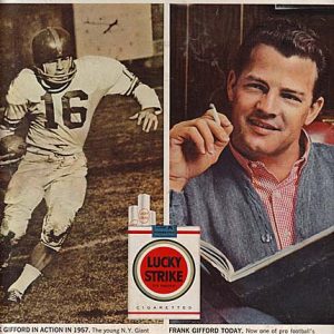 Frank Gifford Lucky Strike Cigarettes Ad 1962