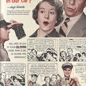George Burns Gracie Allen Purolator Oil Filters Ad 1952