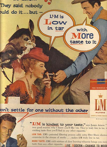 Vintage celebrity cigarette ads