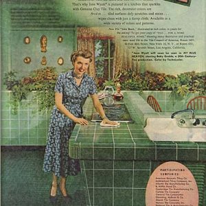 Jane Wyatt Clay Tile Ad 1950