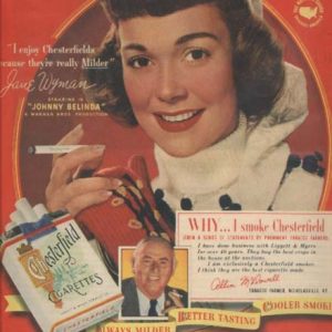 Jane Wyman Chesterfield Cigarettes Ad 1948