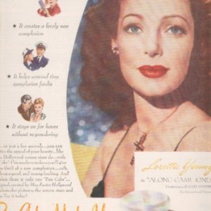 Loretta Young Max Factor Makeup Ad 1945