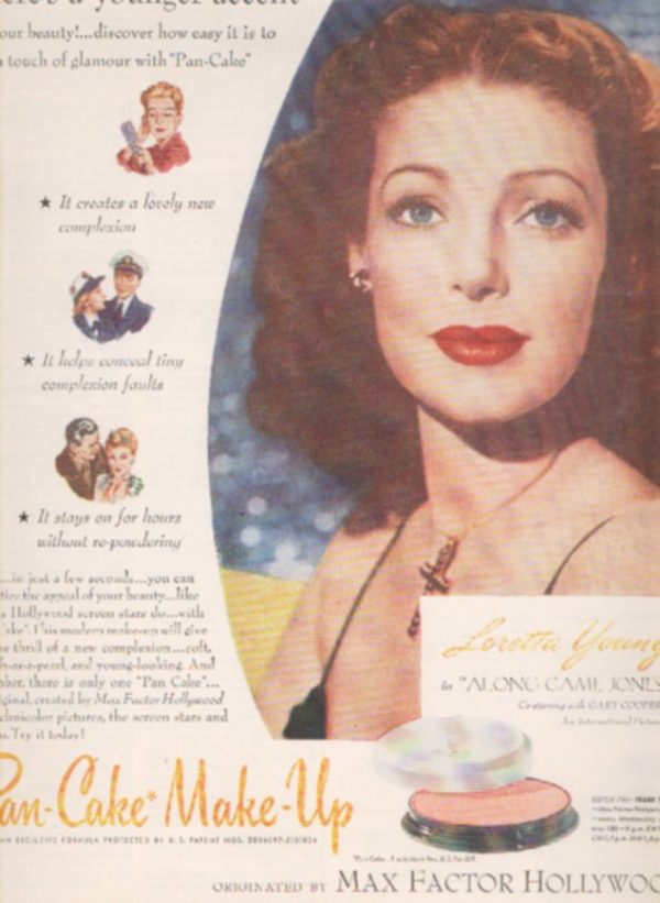 Loretta Young Max Factor Makeup Ad 1945