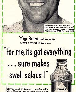 Yogi Berra Kraft Dressing Ad 1956