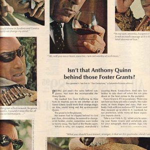 Anthony Quinn Foster Grant Sunglasses Ad 1966