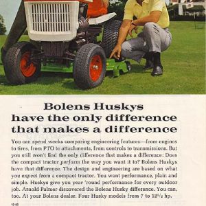 Only Difference Vintage Print Ad 1968 Bolens Huskys