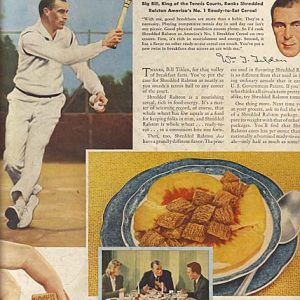 Bill Tilden Shredded Ralston Cereal Ad 1941
