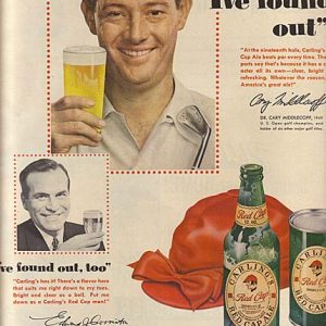 Dr Cary Middlecoff Carling's Red Cap Ale Ad 1950