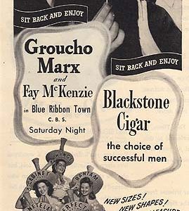 Groucho Marx Blackstone Cigar Ad 1944