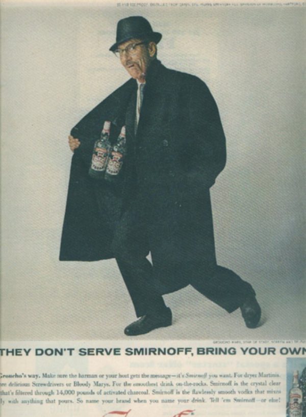 Groucho Marx Smirnoff Vodka Ad 1965