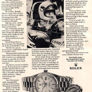 Jackie Stewart Rolex Watches Ad 1972