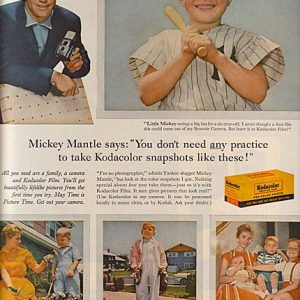 Mickey Mantle Kodak Film Ad 1959