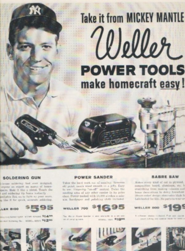 Mickey Mantle Weller Power Tools Ad October 1958