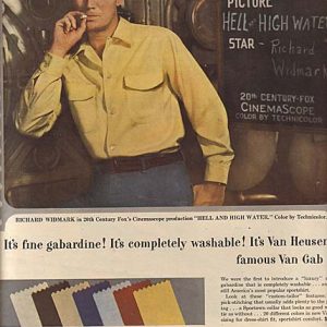 Richard Widmark Van Heusen Shirts Ad 1954