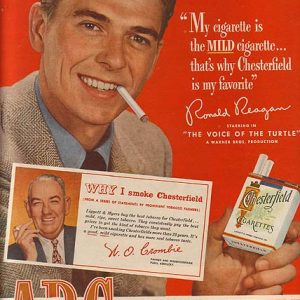 Ronald Reagan Chesterfield Cigarettes Ad 1948