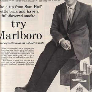 Sam Huff Marlboro Cigarettes Ad 1960